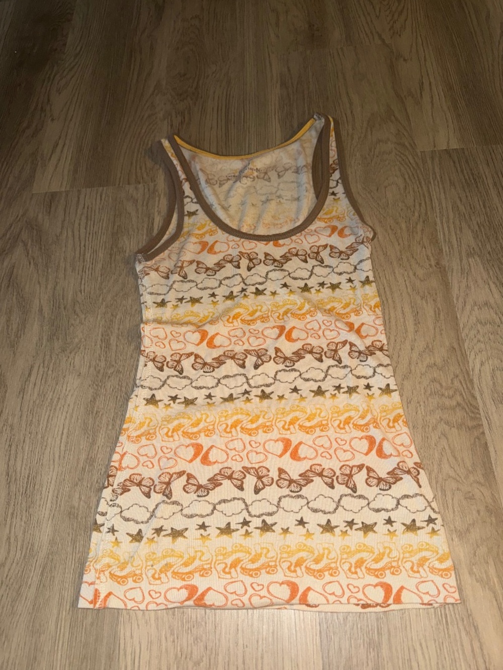 Y2K Whimsy Fairy Grunge Butterfly Heart Ribbed Tank Top Coquette Indie Sleaze